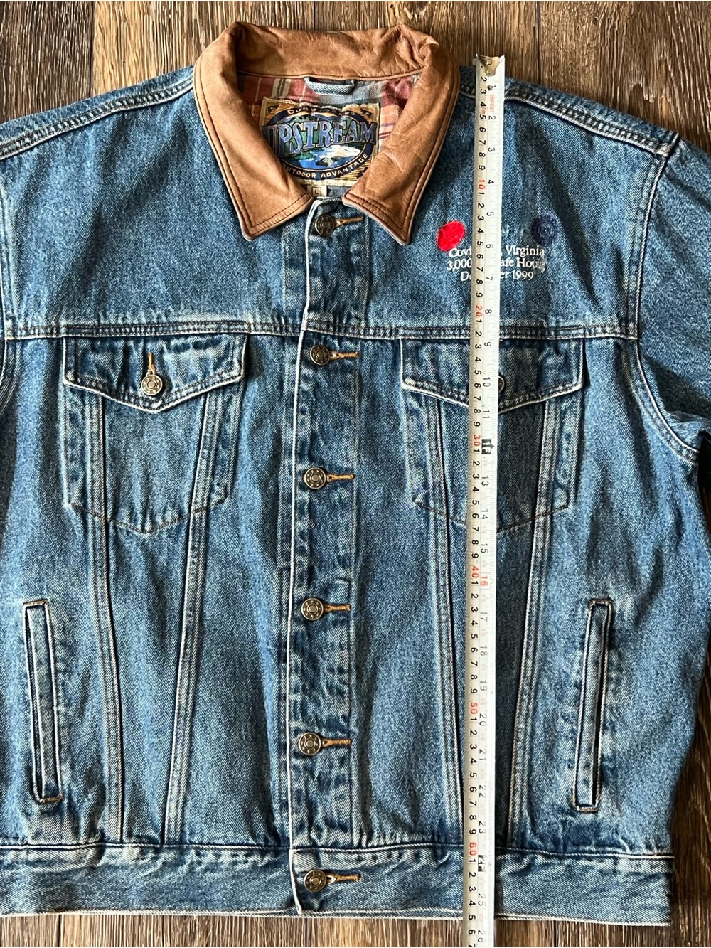 Vintage Dunbrooke Upstream Denim Jacket with Embroidered Logo Size Large - Picture 13 of 13